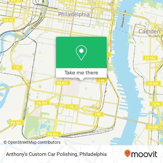 Anthony's Custom Car Polishing map