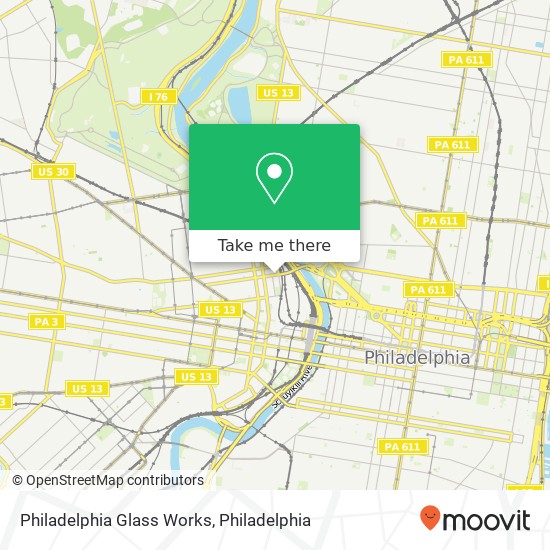 Mapa de Philadelphia Glass Works