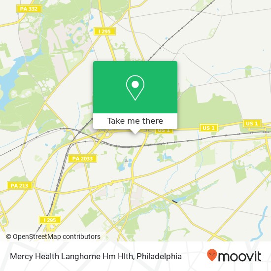 Mapa de Mercy Health Langhorne Hm Hlth
