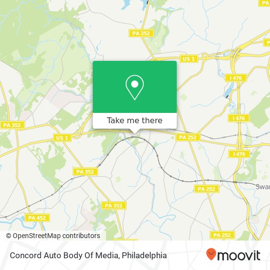 Concord Auto Body Of Media map