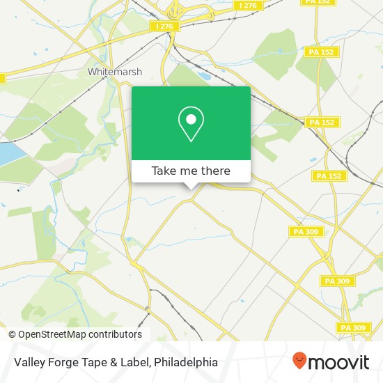 Valley Forge Tape & Label map