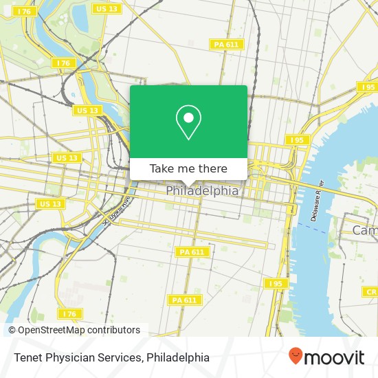 Tenet Physician Services map