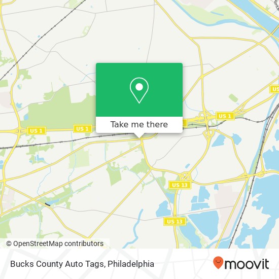 Bucks County Auto Tags map