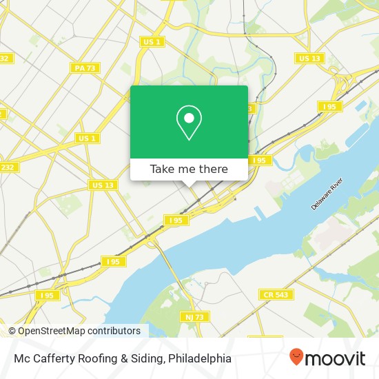 Mc Cafferty Roofing & Siding map