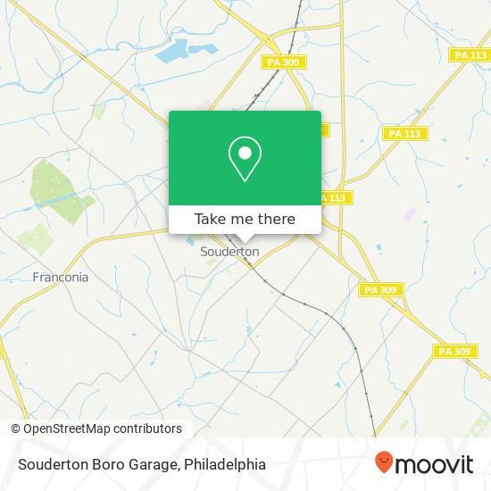 Mapa de Souderton Boro Garage