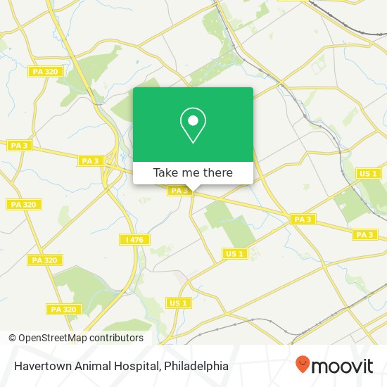 Mapa de Havertown Animal Hospital