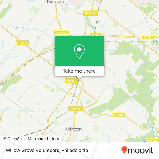Willow Grove Volunteers map