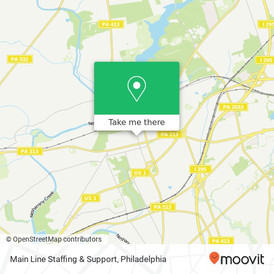 Main Line Staffing & Support map