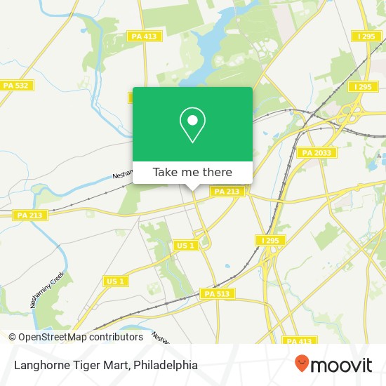 Mapa de Langhorne Tiger Mart