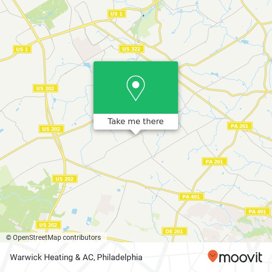 Mapa de Warwick Heating & AC