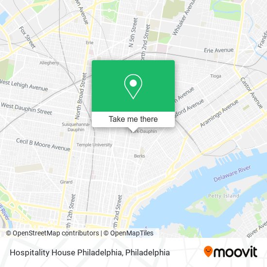 Hospitality House Philadelphia map