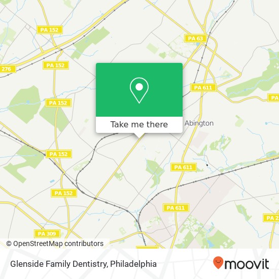 Glenside Family Dentistry map