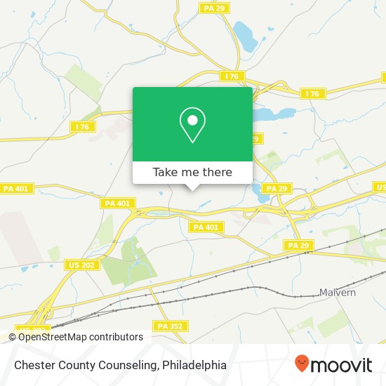 Chester County Counseling map