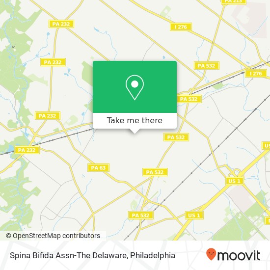 Mapa de Spina Bifida Assn-The Delaware