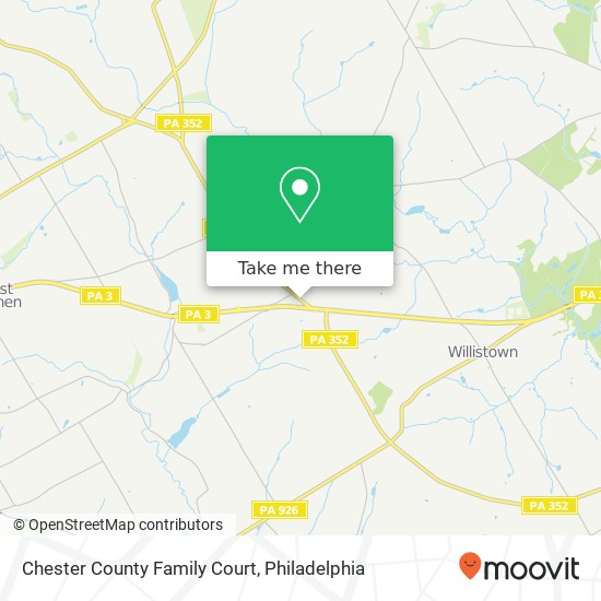 Chester County Family Court map