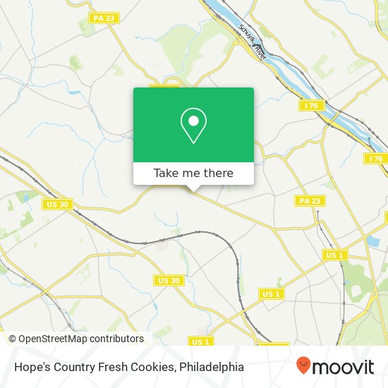 Hope's Country Fresh Cookies map