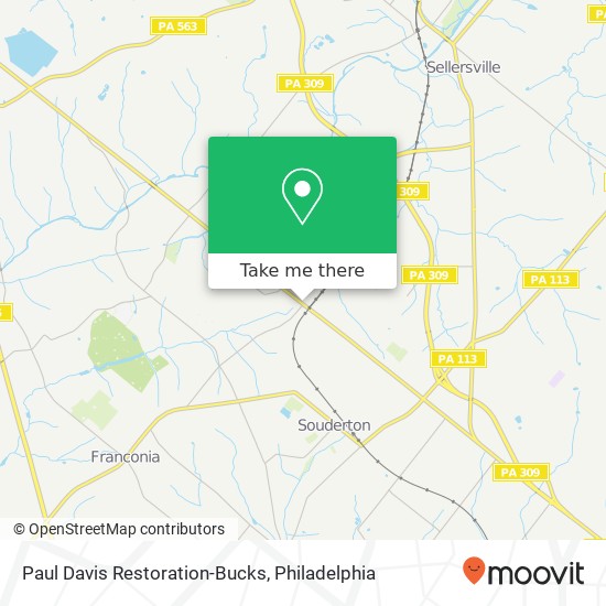 Paul Davis Restoration-Bucks map