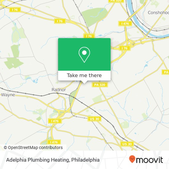 Adelphia Plumbing Heating map