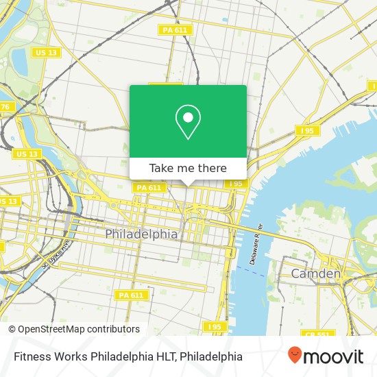 Fitness Works Philadelphia HLT map