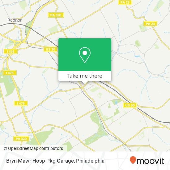 Mapa de Bryn Mawr Hosp Pkg Garage