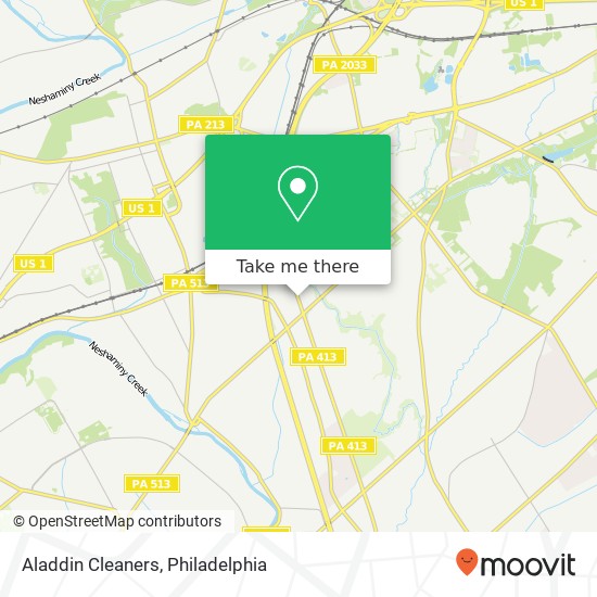 Aladdin Cleaners map