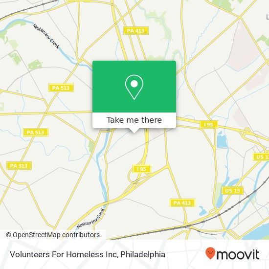 Volunteers For Homeless Inc map