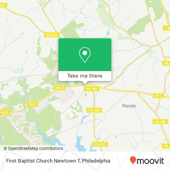 Mapa de First Baptist Church Newtown T