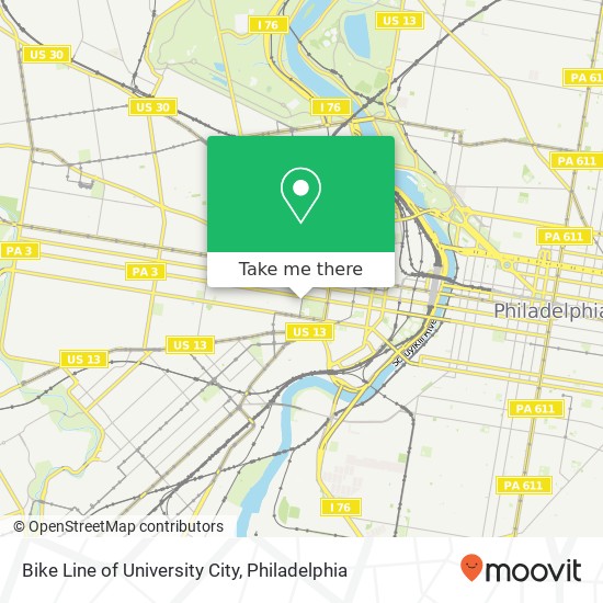 Bike Line of University City map