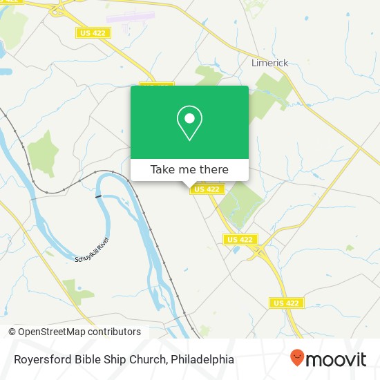 Royersford Bible Ship Church map