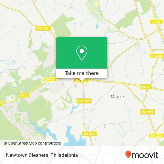 Newtown Cleaners map