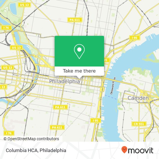 Columbia HCA map