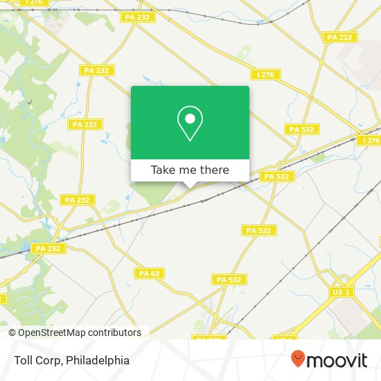Toll Corp map