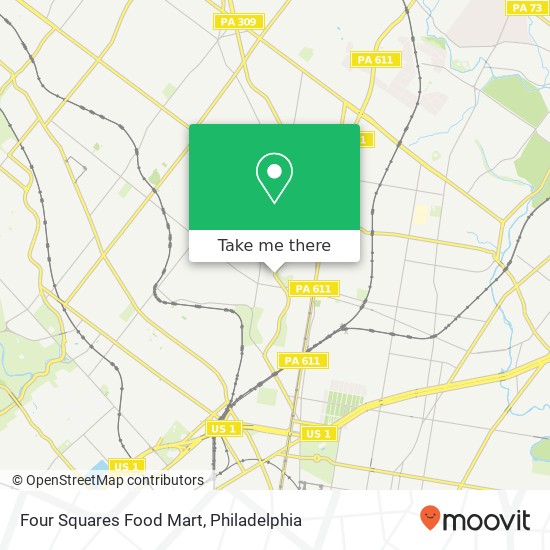 Four Squares Food Mart map