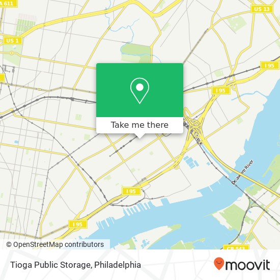 Tioga Public Storage map