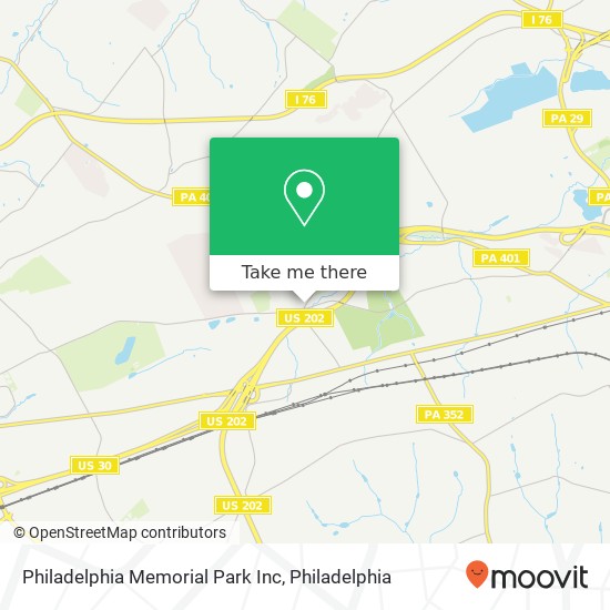 Mapa de Philadelphia Memorial Park Inc