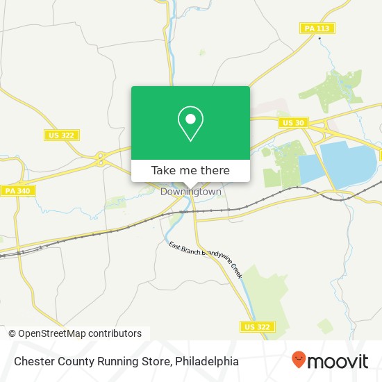 Chester County Running Store map