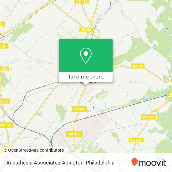 Anesthesia Associates-Abington map