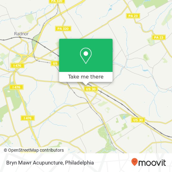 Bryn Mawr Acupuncture map