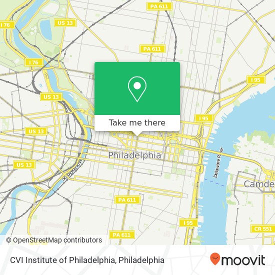 Mapa de CVI Institute of Philadelphia