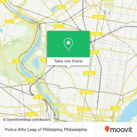 Police Athc Leag of Phldelphia map