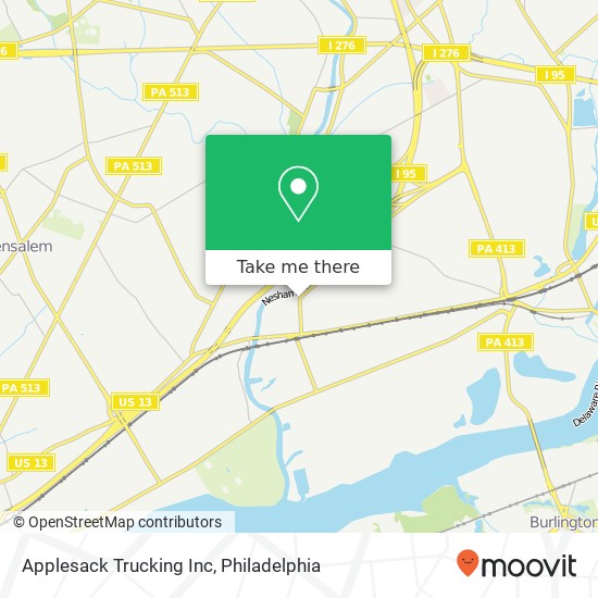 Applesack Trucking Inc map