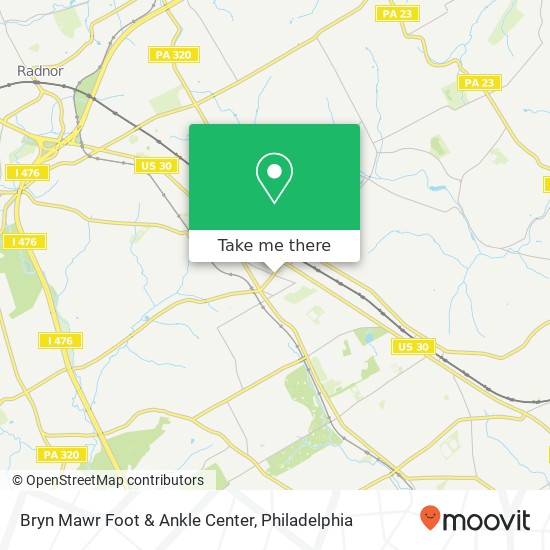 Bryn Mawr Foot & Ankle Center map