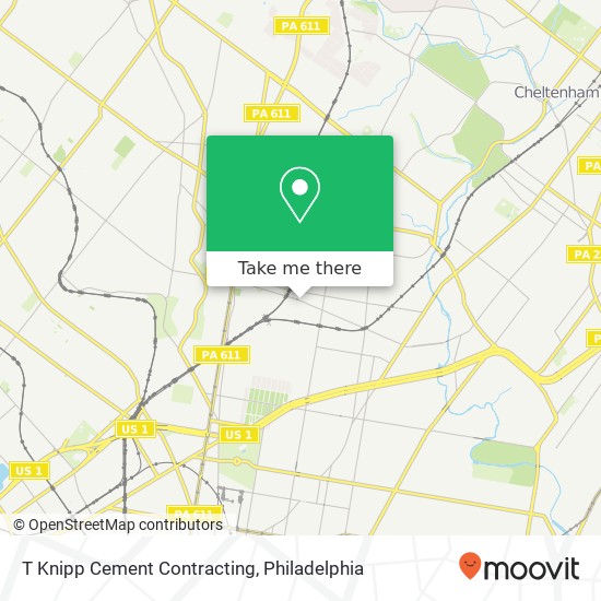 T Knipp Cement Contracting map