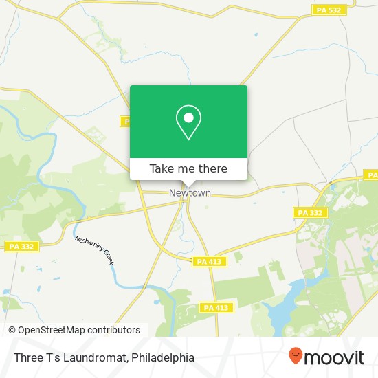 Three T's Laundromat map