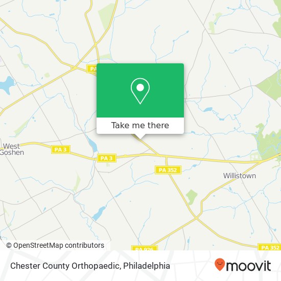 Chester County Orthopaedic map