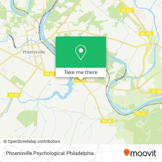 Mapa de Phoenixville Psychological