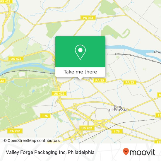 Valley Forge Packaging Inc map