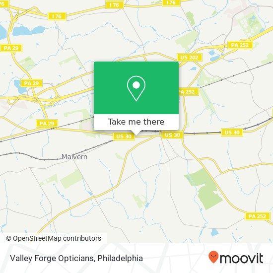 Valley Forge Opticians map