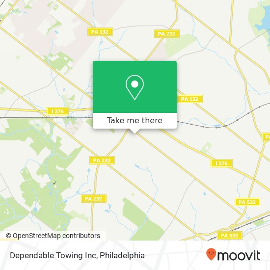 Mapa de Dependable Towing Inc