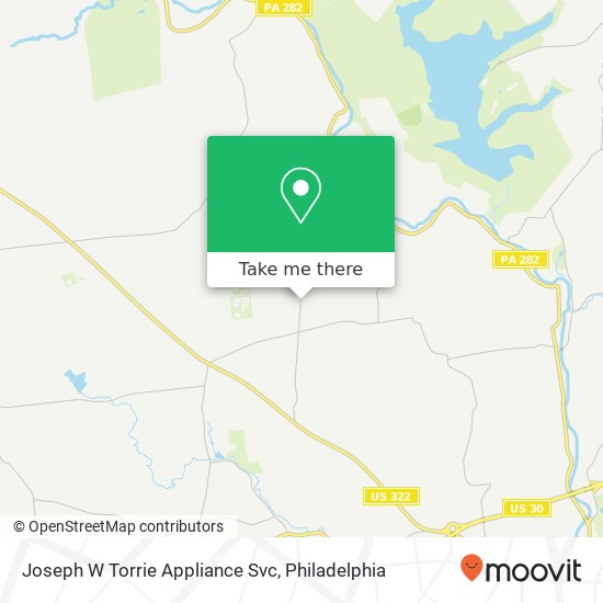 Joseph W Torrie Appliance Svc map